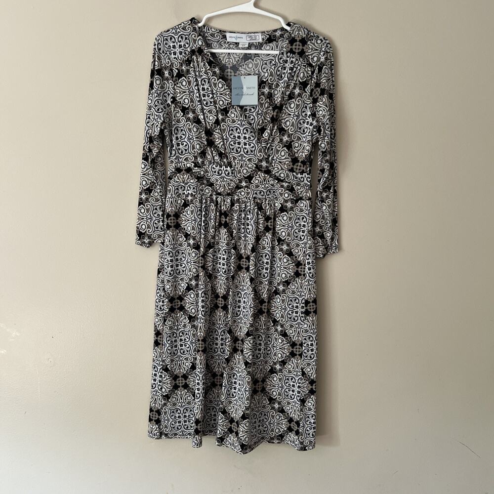NWT Jaclyn Smith Dress Floral Sleeveless V Neck Faux Wrap Small